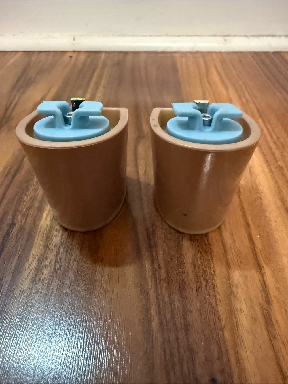 Pashion Footwear Blue and Tan Heel Caps